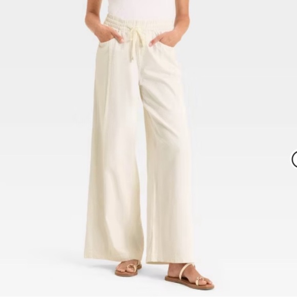 Universal Thread Pants - Universal Thread High Rise Drawstring Wide Leg Relaxed Fit Beach Pants XL